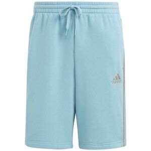 Adidas Men's 3-Stripes 10" Fleece Short Blue  Drawstring Elastic Waist shorts